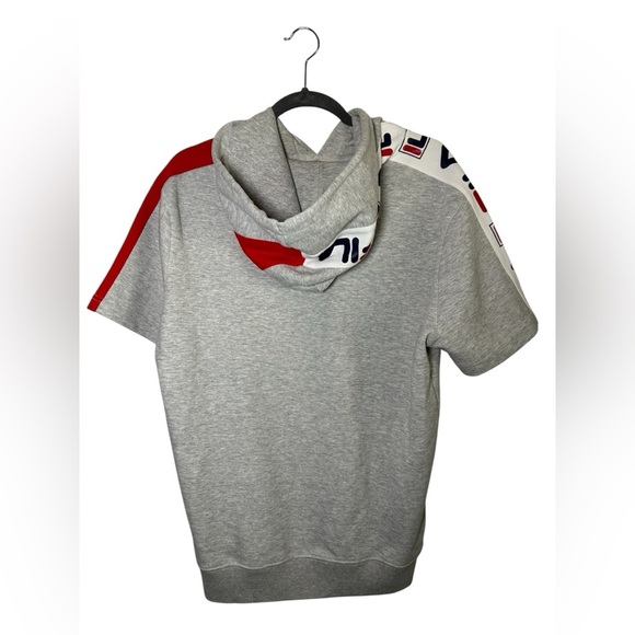 FILA Men’s Short Sleeve Hoodie Gray Red White Small - Picture 4 of 8